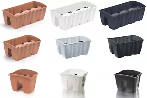 Elegante ponte vaso da fiori balcone per ringhiere interno esterno 3 colori 7L - 18L - Foto 1 di 28