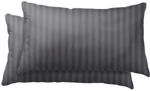2er Set Kissenbezüge Kissenhülle Kissenbezug 40x80cm Damast anthrazit Mikrofaser - Bild 1 von 3