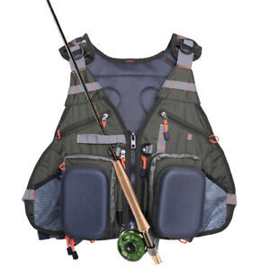 Fly Fishing Backpack Multi-pocket Vest Pack Chest Mesh Bag Adjustable Size