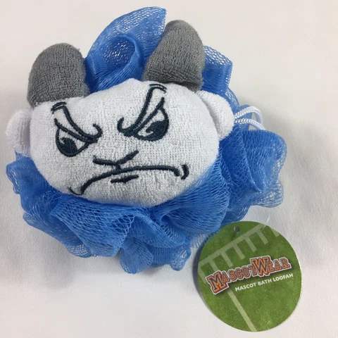 UNC Tar Heels Ram Shower Scrub Blue Loofah NWT Mascot Wear UNC Fan or Rival Gift Cover