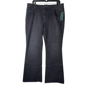 Lauren Ralph Lauren Damen Modern Flare Jeans Gr. 16 Schwarz Stretch Denim Neu mit Etikett - Bild 1 von 9