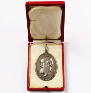 Anhänger Medaille 100. Geburtstag von Alfred Krupp 1912 , 990 Silber 33,8 g Etui - Picture 1 of 3