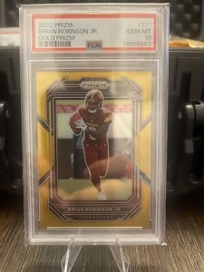 2022 Brian Robinson Gold Prizm /10 PSA 10 Rookie Card 🔥📈