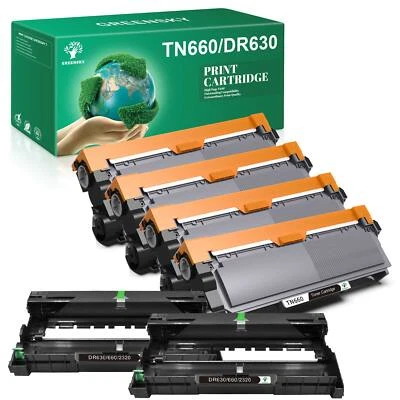 TN660 Toner Cartridge DR630 Drum Compatible for Brother HL-L2340DW L2540DW Lot - Image 1 of 4