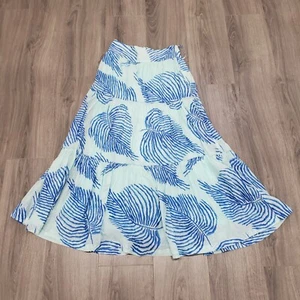 Vineyard Vines Maxi Skirt Size 4 Blue Palm Print Beach Flowy Boho Colorful Coast - Picture 1 of 9
