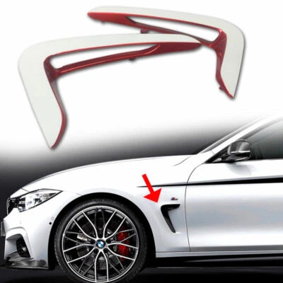 White + RED For BMW 4-Series F36 F33 F32 4D Coupe Side Vent Fender Air Cover Foto 1 de 4