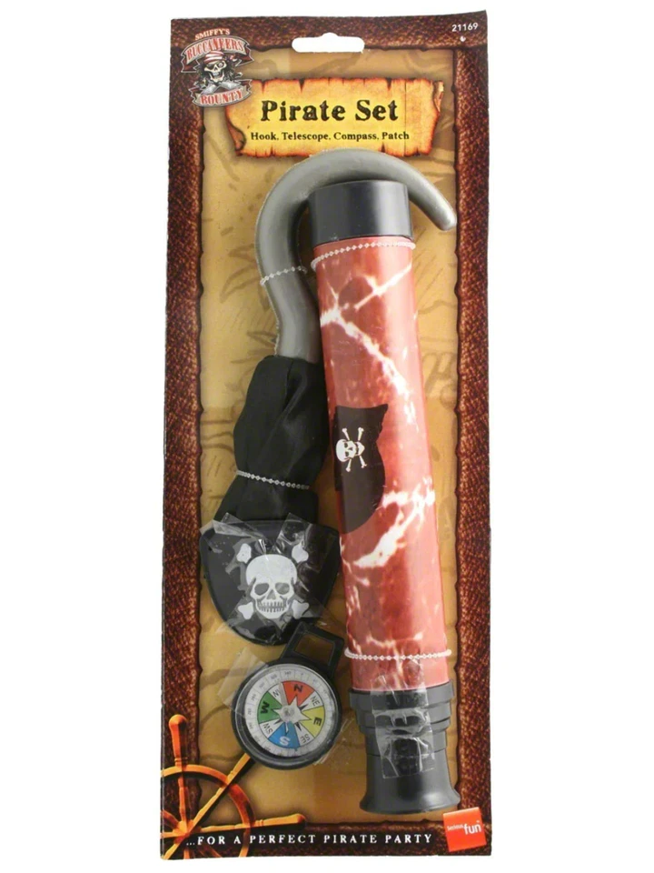 Captain Hook Pirate Set Childrens Toy Weap Play Set Pirates Fancy Dress Props - Image 1 of 1