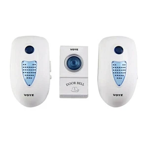DOPPIO CAMPANELLO WIRELESS SENZA FILI con 2 ricevitore e 1 Pulsanti CASA UFFICIO - Foto 1 di 8
