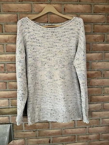 Prana Sweater Tan Boat Neck Comfy Pullover Knit Tunic Speckled Size Large - Picture 1 of 8
