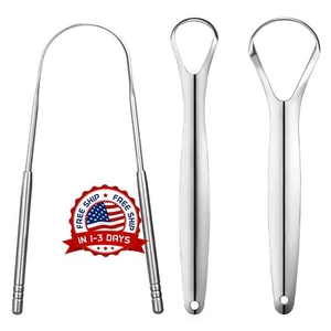 Raspador de lengua raspadors limpiadores para lenguas acero inoxidable New 3pcs - Picture 1 of 8
