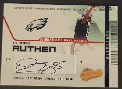 DONOVAN McNABB 2003 Fleer Authentix football AUTOGRAPH Philadelphia Eagles NFL - Image 1 of 4