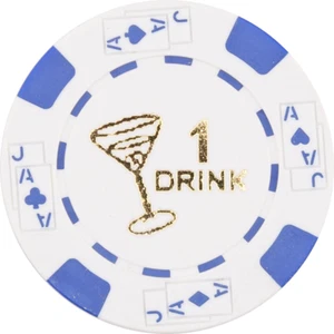 100 FREE DRINK POKER CHIPS "MARTINI GLASS" STYLE TOKENS RESTAURANTS OR BAR* - Picture 1 of 2