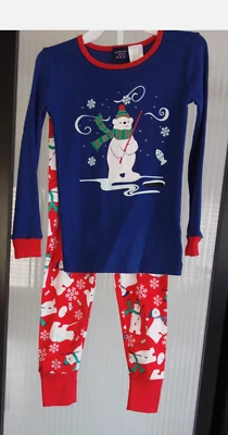 AUTÉNTICO JUEGO DE PIJAMA DE VACACIONES DE NAVIDAD PARA NIÑOS SUPERIOR E INFERIOR Azul/Rojo NIÑO 2T NUEVO CON ETIQUETAS Foto 1 de 2