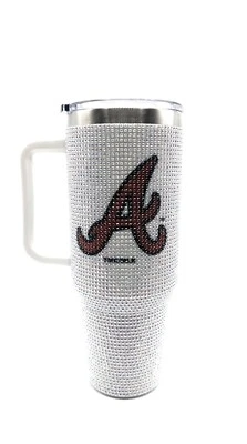 Bling Colossal 46 Oz Tumbler ATLANTA BRAVES Theme! Sparkling Tumbler! - Image 1 of 4