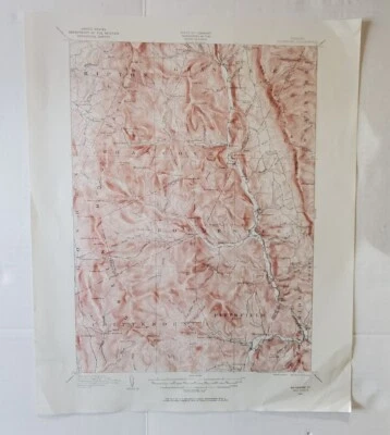Mapa topográfico quadrângulo 1915 USGS Rochester Vermont (1963) - Imagem 1 de 4