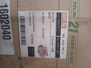 New Asahi 1602030 NSF61 True Union PVC Ball Valve 100 MM 4" TYPE 21 EPDM ANSI - Picture 1 of 4