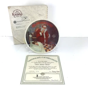 Norman Rockwell Collector Plate - Deer Santa Claus-  Edwin M Knowles - Picture 1 of 10