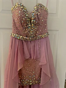 GIGI Ball Gown Prom Party Cocktail Beaded Rhinestone Hi Low Dress SEXY 6 ❤️tb46 - Picture 1 of 12