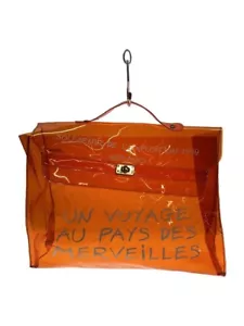 HERMES Vinyl Kelly 1998 Orange Limited Hand Beach Bag SOUVENIR DE L'EXPOSITION 2 - Picture 1 of 5