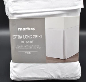 Extra Long Microfiber Bed Skirt / Twin / White / 21" Drop - Picture 1 of 6