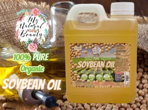 Organic Soybean Oil - Natural Soya Bean Carrier Oil Skincare, Hair, Massage 1L - Picture 1 of 9