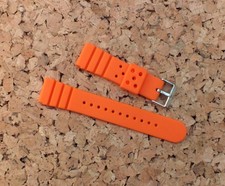 Silicone Rubber Divers Watch Strap Orange 22mm