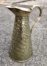 Antique Solid Brass Jug / Pot  Joseph Sankey & Sons Lizard Skin No.4  28.5 cms