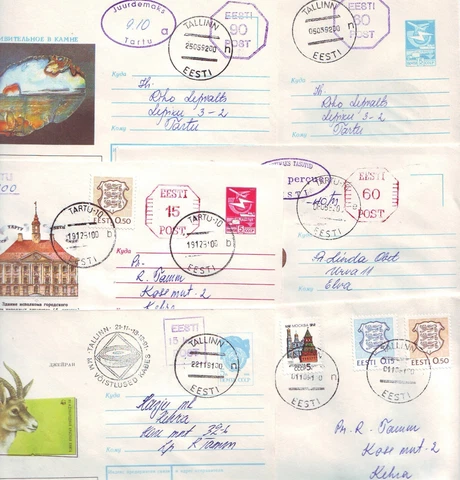 Estonia Estland 1991/1992 Provisional Estonia  cancellation+Soviet covers Part 2 Cover