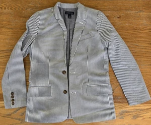 BOYS BRAND NEW Lands' End Spring/Summer seersucker Jacket Blazer Sport Coat - Picture 1 of 5