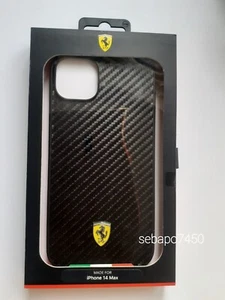 Ferrari iPhone 14 Plus/15 Plus Hard case Italian Flag Line Black - Picture 1 of 3
