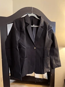 NEW Black One Button Long Sleeve Blazer S - Picture 1 of 3