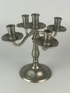 Vintage Pewter Candelabra AH Tunsberg Antikktinn Handstopt * Norway - Picture 1 of 5