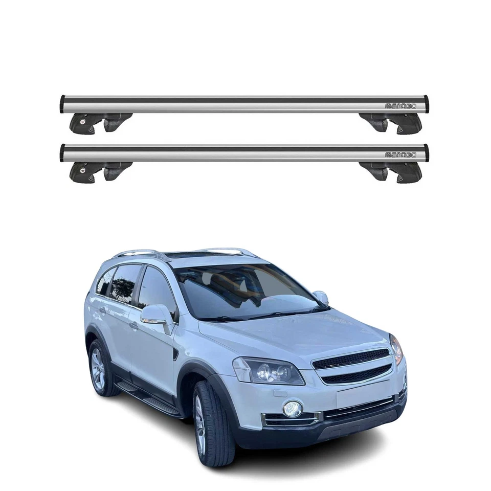Racks de teto de alumínio barras transversais transportadoras para Chevrolet Captiva Sport 2012-2015 cinza - Imagem 1 de 4