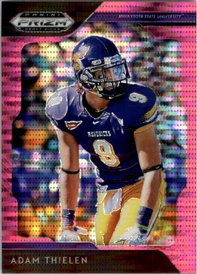 2019 Panini Prizm Draft Picks Prizms Pink Pulsar #4 Adam Thielen - FB - Image 1 of 2