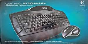 Logitech MX5500 Revolution Bluetooth Kabellose Tastatur Wiederaufladbare Laser Maus - Bild 1 von 24