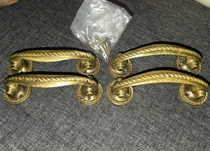 Zwei Paar (4) Messing Georgian Bow Seil Detail Türgriffe (Antik) 18,5 cm - Bild 1 von 12