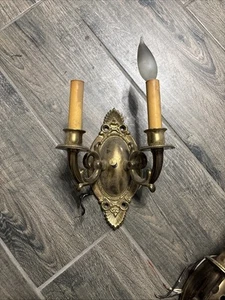 Oval Solid Brass Wall Mount Sconces Set Of 2 Wall Lamp Antique - Picture 1 of 6