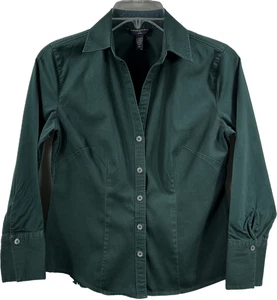 Banana Republic Hemd mit Knopfleiste einfarbig grün tailliert Damen Petite Größe PS - Bild 1 von 8