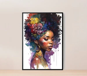 African American Beautiful Girl Poster Premium Quality Choose your Size - Picture 1 of 2