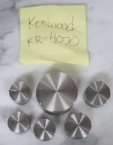 Belle manopole argento Kenwood KR-4070 OEM - volume bassi / alti / bilanciamento alluminio - Foto 1 di 5