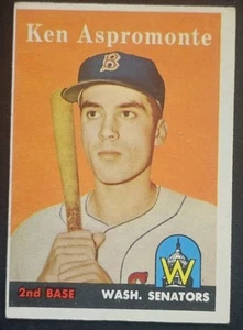 1958 Topps #405 Ken Aspromonte Washington Senators RC Rookie - EX - Picture 1 of 2