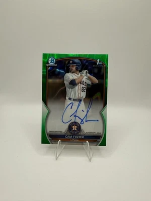 2023 Bowman Chrome Draft Cam Fisher Green Refractor Prospect Auto #25/99 Astros - Image 1 of 4