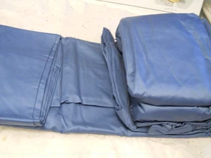 Fadenaufstrich 100% Ägyptische Baumwolle Bettwäsche California King 1000 Fäden Tiefblau 4 Stück - Bild 1 von 8