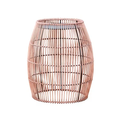 Mesa auxiliar de tambor de bambú para exteriores Teamson Home de 20,24" con tapa de hierro Foto 1 de 4