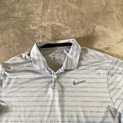 Camisa Polo Nike Para Hombre Grande Azul Dri-Fit Rayas Golf Rendimiento Atlético Foto 1 de 4
