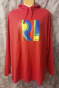 Polo Ralph Lauren leichter Pullover Hoodie rot Regenbogen Logo Gr. 2XB - Bild 1 von 5