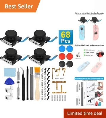 Kit completo de reparación de joystick de repuesto Joy-Con 68 piezas para Nintendo Switch Foto 1 de 4