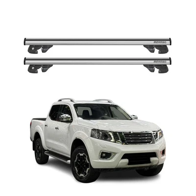 Barras transversales de techo de aluminio para Nissan NP300 Navara 2016-2020 gris 2 piezas Foto 1 de 4