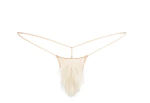 Tanga de micro cuerdas SKIMS imitación cabello falso - rubio arcilla recto - M - nuevo en mano - Imagen 1 de 1