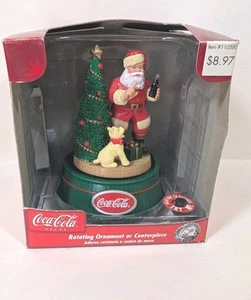 75th Anniversary Coca Cola Santa Figurine  Christmas Tree with Dog Rotating Base - Picture 1 of 12